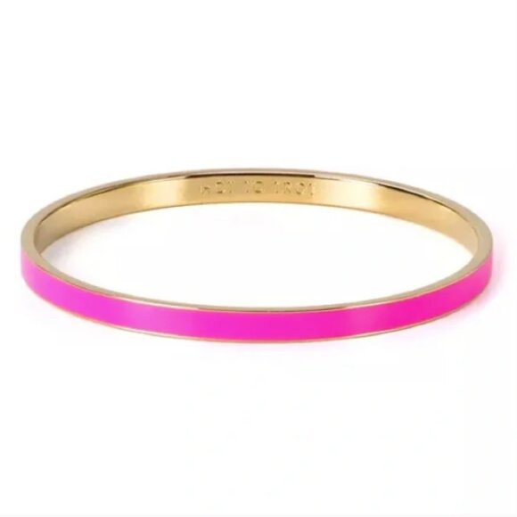EUC - Kate Spade Neon Pink "Hot to Trot" Idiom Bangle Bracelet - Picture 3 of 14